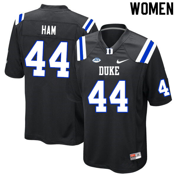 Women #44 Charlie Ham Duke Blue Devils College Football Jerseys Sale-Black - Click Image to Close